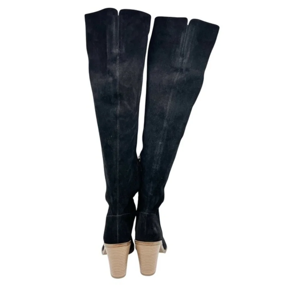 BP. Women's Hensley Lea Black Suede Block Heel Over the‎ Knee Boots Size 7.5 M